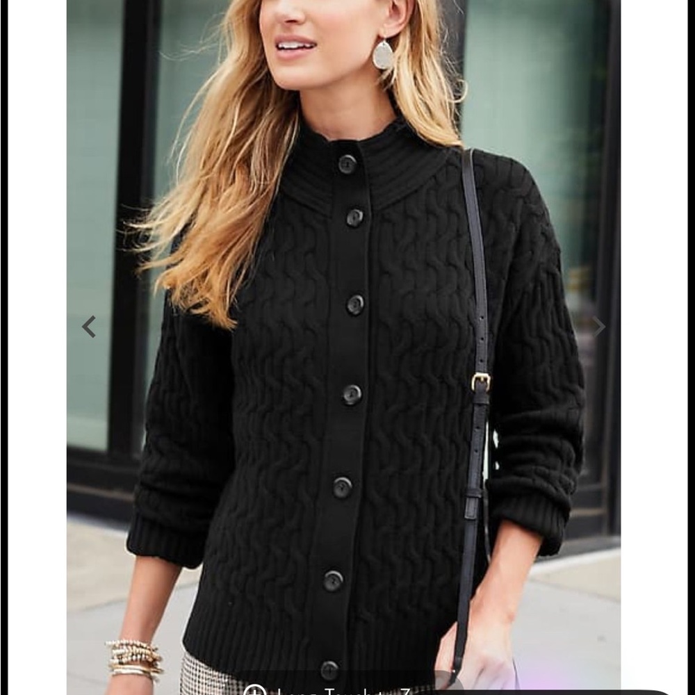 J. Jill Black Button-Up Cardigan
